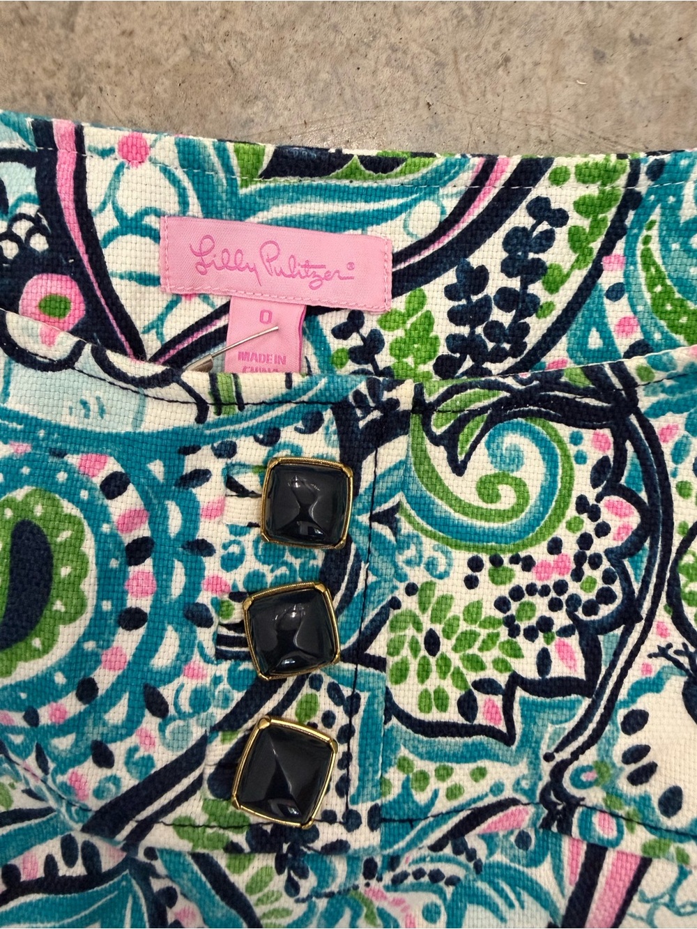 Lilly Pulitzer Alina Cap Sleevr Printed Dress - Teal, Navy, Green, Pink Sz 0